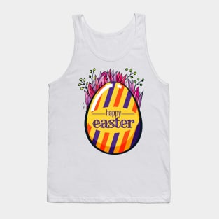 Happy Easter Day. Yellow Easter Egg Tank Top